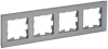 Рамка 4-м BRITE DECOR Серый глянец стекло РУ-4-2-БрСе BR-M42-G-K03