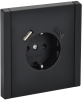 Зарядка USB (А+С) с розеткой IEK FORTE&PIANO 18Вт FP147 (черный) FP-R14-16-U22-018-K02