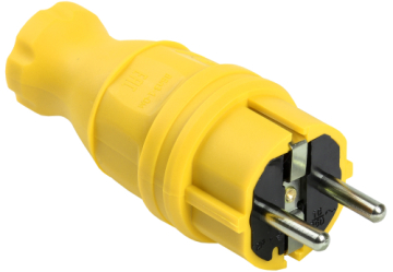 Вилка прямая IEK OMEGA IP44 ВБп3-1-0м (жёлтая) PKR01-016-2-K05