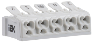IEK Клемма пружинная соединительная КСП5-3L+N+PE UKZ-B06-5P-F0-E0-10