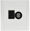 Розетка TV+RJ45 кат.5E FORTE&PIANO FP236M (металл белый) FP-AK20-1-M-K01