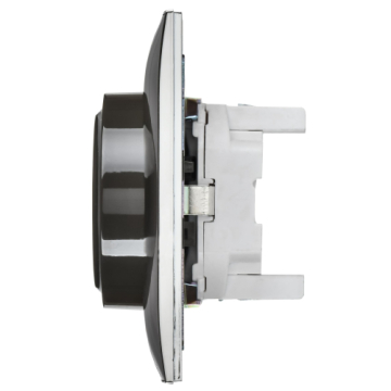 Розетка 2-ая с/з 16А в сборе IEK SKANDY SK-R08N (никель) SK-R21-16-K50-F