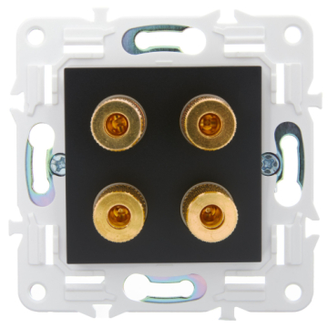 Аудиорозетка IEK SKANDY 4-ая SK-A01Bl (черный) SK-S40-K02