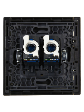 Розетка компьютерная двойная RJ45 FORTE&PIANO кат.6 FP134 (черный) FP-K20-2-K02