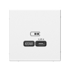 Розетка USB ArtGallery тип С высокоскор. заряд 65W QC PD (белый) GAL000127