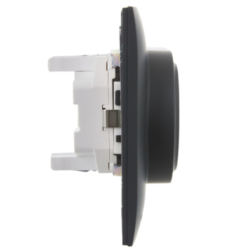 Розетка 2-ая с/з со шторками IEK SKANDY 16А в сборе SK-R07G (графит) SK-R24-16-K53-F