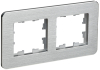 Рамка 2-м скругленная BRITE DECOR Алюминий/алюм металл РУ-2-1-Бр BR-M22-M-21-K47