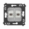 Компьютерная розетка Avanti RJ-45 без шторки в стену кат.6 двойная экранированная (Белое облако) 4400794