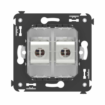 Компьютерная розетка Avanti RJ-45 без шторки в стену кат.6 двойная экранированная (Белое облако) 4400794