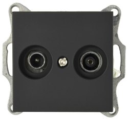 Розетка TV+FM Jasmart G оконечная (черный матовый) G6204PB