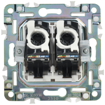 Розетка компьютерная двойная IEK SKANDY RJ45 кат.5E SK-K03W (арктический белый) SK-K20-1-K01