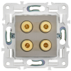 Аудиорозетка IEK SKANDY 4-ая SK-A01N (никель) SK-S40-K50