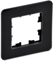 Рамка 1-м скругленная BRITE DECOR Черный матовый стекло РУ-1-2-Бр BR-M12-G-41-K02