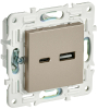 Розетка USB A+C 3,1А IEK SKANDY SK-R14Sh (шампань) SK-U22-D31-K37