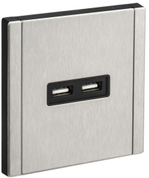 Розетка USB A+A FORTE&PIANO 3,1А FP749M (металл никель) FP-U21-D31-M-K50