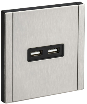 Розетка USB A+A FORTE&PIANO 3,1А FP749M (металл никель) FP-U21-D31-M-K50