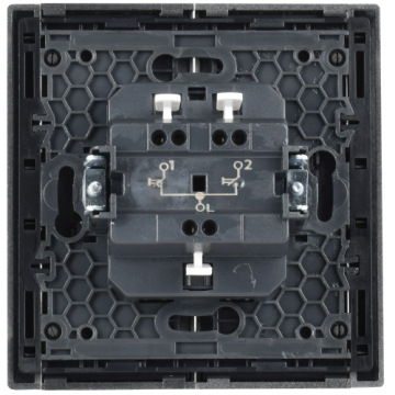 Выключатель жалюзи кнопочный FORTE&PIANO IEK FP511 (сталь) FP-V15-0-10-1-K46