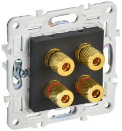 Аудиорозетка IEK SKANDY 4-ая SK-A01G (графит) SK-S40-K53