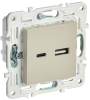 Розетка USB A+C 18Вт IEK SKANDY SK-R13B (бежевый) SK-U22-018-K10