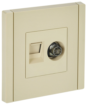 Розетка TV+RJ45 кат.5E FORTE&PIANO FP436 (ваниль) FP-AK20-1-K10