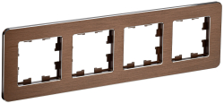Рамка 4-м скругленная BRITE DECOR Коричневый металл РУ-4-1-Бр BR-M42-M-21-K30