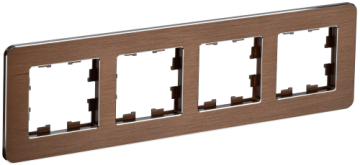 Рамка 4-м скругленная BRITE DECOR Коричневый металл РУ-4-1-Бр BR-M42-M-21-K30