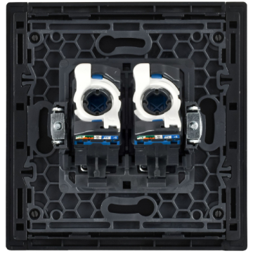 Розетка компьютерная двойная RJ45 FORTE&PIANO кат.6 FP234M (металл белый) FP-K20-2-M-K01
