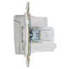 Розетка с крышкой 16А IP44 IEK SKANDY SK-R11N (никель) SK-R16-16-44-K50