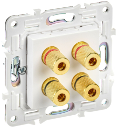 Аудиорозетка IEK SKANDY 4-ая SK-A01W (арктический белый) SK-S40-K01
