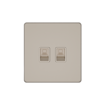 Розетка компьютерная двойная RJ45 кат.5e SE Systeme Infinity (песчаный берег) FSE000585