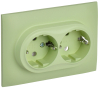 Розетка 2-ая с/з 16А в сборе IEK SKANDY SK-R08G (мятный) SK-R21-16-K06-F