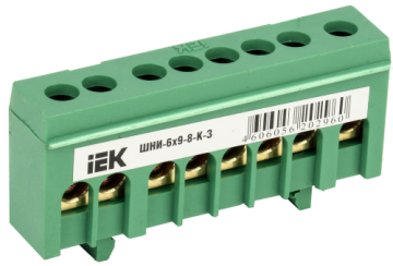 IEK Шина PE земля в корп изол на DIN-рейку ШНИ-6х9-8-К-З YNN10-69-8KD-K06