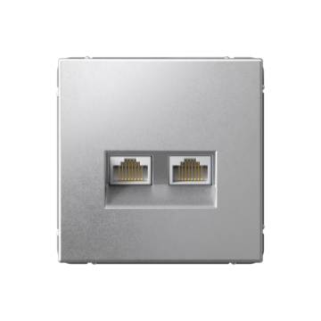 Розетка компьютерная двойная RJ45 ArtGallery кат. 6а (алюминий) GAL000388