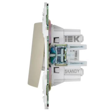 Выключатель перекрестный 2-клавишный IEK SKANDY 10А SK-V06B (бежевый) SK-V23-0-10-K10
