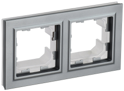 Рамка 2-м BRITE Сталь IP44 РУ-2-БрС-44 BR-M22-44-K46
