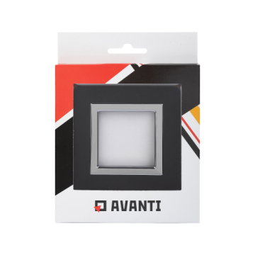 Рамка 1 пост (2 мод.) DKC Avanti из алюминия (Черная) 4402832