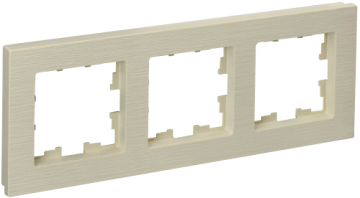 Рамка 3-м BRITE DECOR Бежевый рифленый РУ-3-Бр BR-M32-51-K10