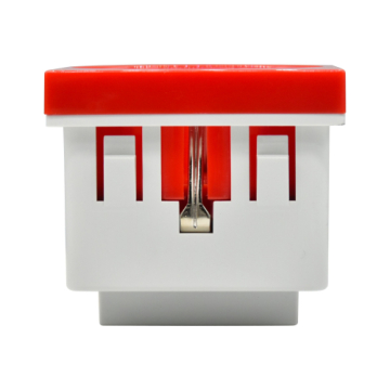 Розетка IEK PRIMER 2P+E со шторками 2 модуля РКС-20-32-П-К (красный) PR-KK40D-RSZH-2-2-K04
