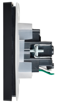 Розетка с крышкой FORTE&PIANO безвинтовые зажимы 16А IP44 FP119 (черный) FP-R16-16-1-44-K02