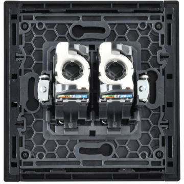 Розетка компьютерная двойная RJ45 FORTE&PIANO кат.5E FP633M (металл шампань) FP-K20-1-M-K37
