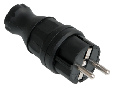 Вилка угловая IEK OMEGA 16А 2Р+E IР44 (черная) PKR01-U-016-2-K02