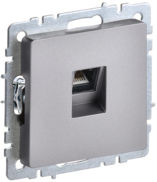 Розетка компьютерная BRITE RJ45 кат.5E сталь РК10-БрС BR-K10-1-K46