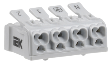 IEK Клемма пружинная соединительная КСПн4-2L+N+PE UKZ-B06-4P-F1-E0-10