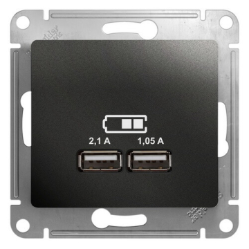 Розетка USB Glossa (антрацит) GSL000733