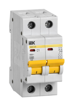 Автоматический выключатель ВА47-29 2Р 1А 4,5кА ИЭК (х-ка С) MVA20-2-001-C