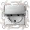 Розетка с крышкой влагозащищенная IP44 Simon 24 с системой Push&Go (алюминий) 2420448-033