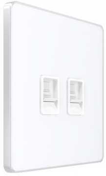 Розетка компьютерная двойная RJ45 кат.6 SE Systeme Infinity (арктический лед) FSE000188