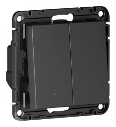 Выключатель Systeme Electric AtlasDesign Smart SBER Zigbee 2-клавишный с нейтралью 10А, схема 1 (карбон) ATN001017Z