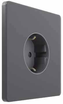 Розетка с заземлением со шторками SE Systeme Infinity 16А (вулканический пепел) FSE000745