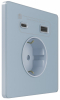 Зарядка USB А+С 20Вт с розеткой SE Systeme Infinity (стальное небо) FSE001132